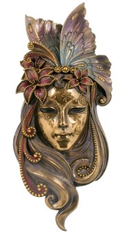 VÆGDEKORATION. Stor vægfigur i Venetiansk maske stil. Billig vægpynt