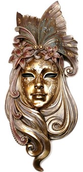 VÆGDEKORATION. Stor vægfigur i Venetiansk maske stil. Billig vægpynt