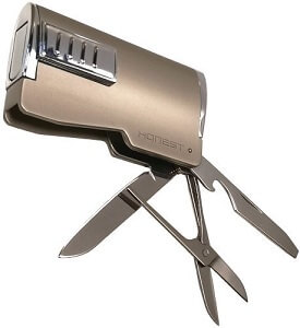 multifunktionel lighter med lommekniv