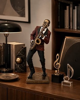 Jazzsaxofonist Figur. Perfekt og stilfuld gave til musikelskere