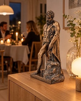Monumental Herkules figur. Styrke, kunst og luksus til dit hjem