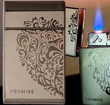 Eksklusiv Gaslighter Med Hjertegravering og Pålidelig Jetflamme