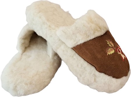 RULAMSHJEMMESKO. Uld sutsko med broderi til kvinder. Hurtig levering✓