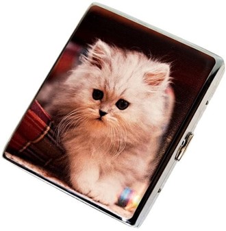 Billige metal cigaretetui med søde katte billeder. Til 20 cigaretter