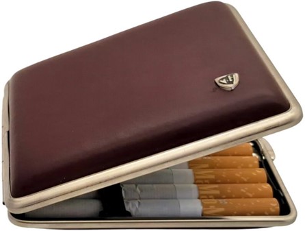 DEN PERFEKTE GAVE TIL HAM. Stilfulde, mørkebrun læder cigaretetui VH