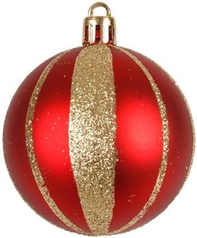 Plast julekugler med glitter, fire farver til at vælge, Ø 6 cm, 6 stk