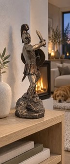 GRÆSKE HELTE. Bronze figur af Hektor den tapreste af trojanske krigere
