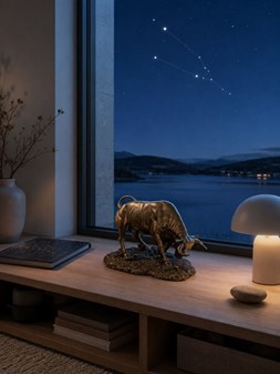 GAVE TIL MANDEN DER HAR ALT. Figur til din bolig - Tyr i dødedansen
