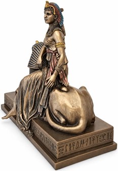 Kleopatra og Sfinks Bronze Statue: Tidløs Elegance til Dit Rum