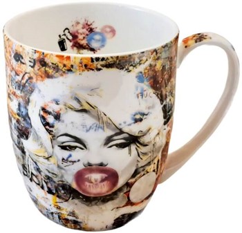 Krus med Marilyn Monroe Billede. Porcelænskrus med ikoniske Graffiti