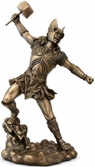 Thor Figur med Mjølner – Eksklusiv Statue til Det Moderne Hjem