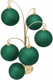 Ekstremt grønne, skinnende med glitter glas julekugler, Ø 8 cm 6 stk