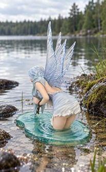 Eventyrlig Dekoration og Nøglen til Magi. Elegant Fe-Prinsesse Figur