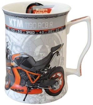 KRUS MED MOTIV. Smuk porcelæn krus med KTM motorcykel billede