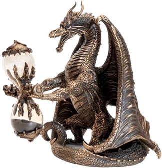 TIMEGLAS. Unik Veronese skulptur af dragen med timeglas i hænderne