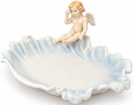 JULEBORD DEKORATION. Elegant porcelæn tallerken med englemotiv