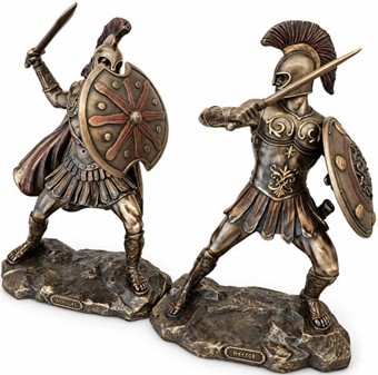 GRÆSKE HELTE. Bronze figur af Hektor den tapreste af trojanske krigere