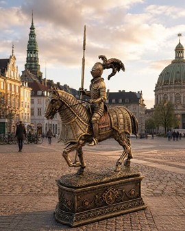 Middelalderridder på hest – majestætisk bronzefigur til hjemmet