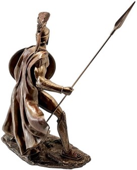 Leonidas Figur. Imponerende Spartanske Konge i Bronze