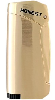Elegant stormlighter i guld. Pålidelig, vindresistent, kraftig flamme