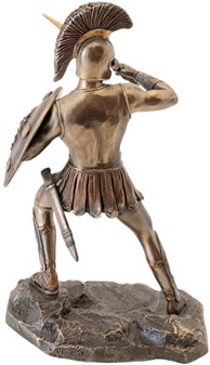 GRÆSKE HELTE. Bronze figur af Hektor den tapreste af trojanske krigere