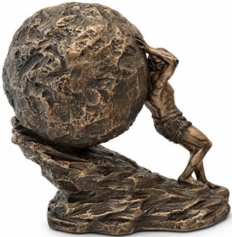 Sisyfos Bronze Figur. Et Symbol på Vedholdenhed og Dekorativ Elegance
