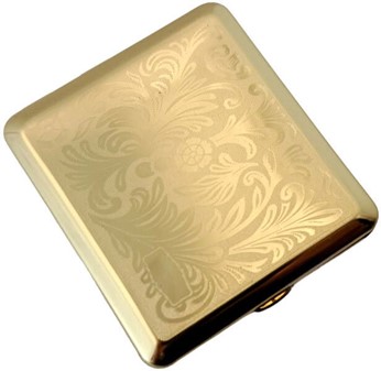 GAVE TIL MORS DAG. Den smukkeste guldfarvet metal cigaretetui
