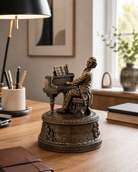 Eksklusiv Chopin Spilledåse Figur. En Tidløs Gave til Musikelskeren