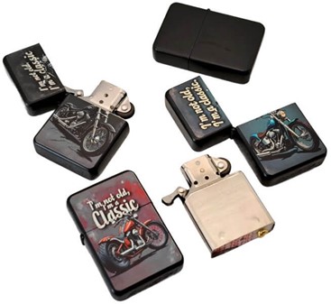 Benzin lighter med retro chopper design – til bikere og eventyrere