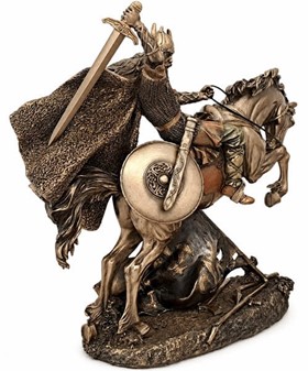 Dekorativ Viking Figur på Hest – Perfekt Gave til Far, der Har Alt