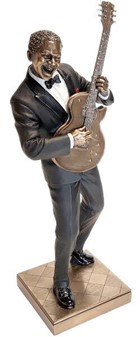 Jazzguitarist figur i bronze – Unik gave til ham der elsker musik
