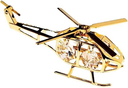 GAVE TIL HAM DER HAR ALT. Forgyldt helikopter med Swarovski krystaller