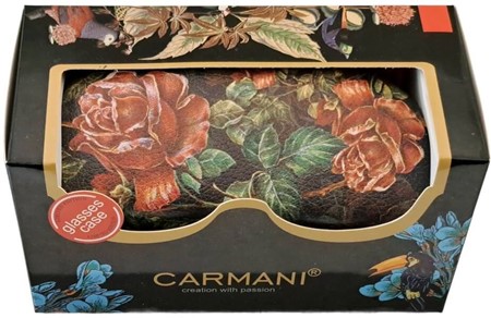 BRILLEETUI. Hårdt "Floral Story" etui med elegant rosemotiv