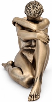 BILLIG KÆRESTE GAVE. Bronze statuette af siddende nøgne kvinde