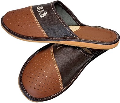 HERRE HJEMMESKO LÆDER. Billige klassisk slippers herre, kun 159 kr