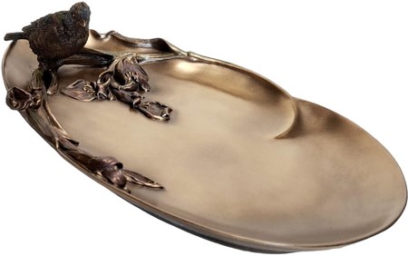 Elegant Art Nouveau pyntefad med fugl. Perfekt til stilfuld dekoration