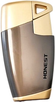 Stormlighter i grå med beige finish - perfekt gave til ham der ryger!