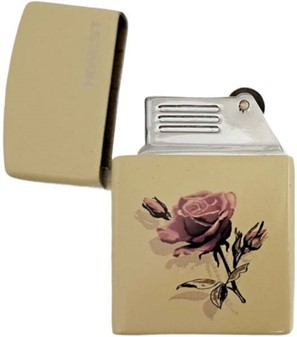 Elegant billig gas lighter med roser. Romantisk design til hende