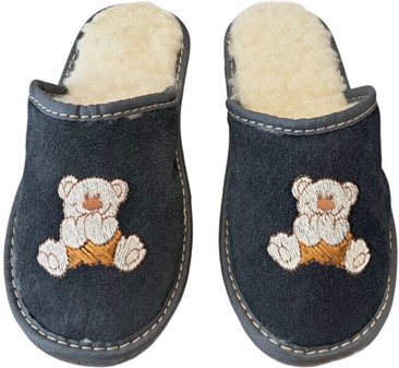 HJEMMESKO MED DYR. Billige uld bamse hjemmesko til børn. Kun 139 kr