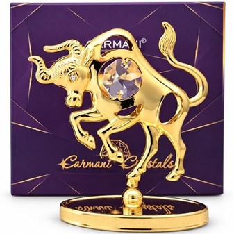 STJERNETEGN FIGUR TYR. Forgyldt og indlagt Swarovski Krystaller