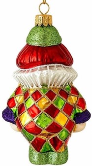 Mundblæst julekugler figur. Stor håndmalede figur af sjov klovn. 13cm