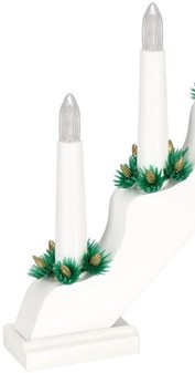 ADVENTSSTAGE MED 7 LED LYS. Flot julepynt, batteri julestage hvid