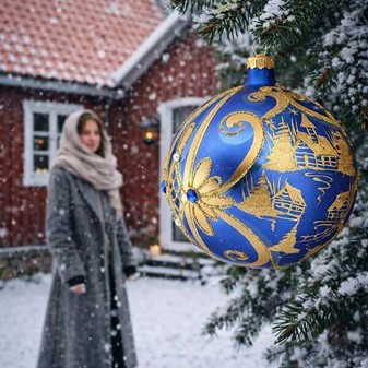 Stor Julekugle Blå. Et Uundværlig Element til Din Julepynt, Ø 15 cm