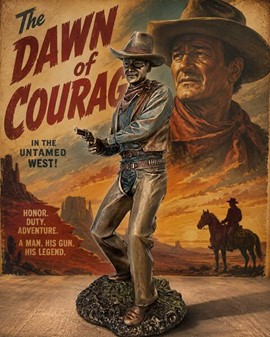 Cowboy figur i bronze finish. Vilde vestens sjæl til dit hjem