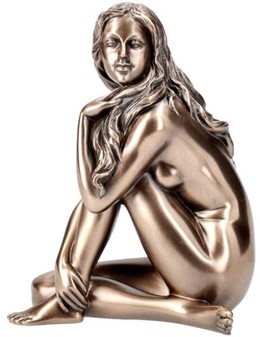 Romantisk bronzefigur. Sensuel kvindeakt i kunstnerisk lille form