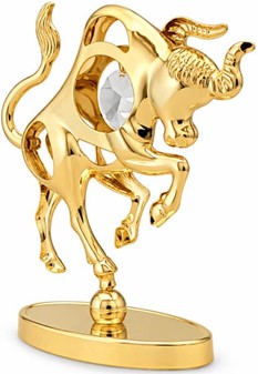 STJERNETEGN FIGUR TYR. Forgyldt og indlagt Swarovski Krystaller
