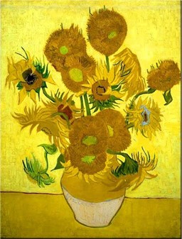 JULEGAVER HENDE. "Solsikker" af Vincent van Gogh. Miniature til gave