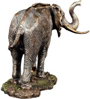 ELEFANT FIGUR. Usædvanlig godt, stor realistisk bronzefigur af elefant