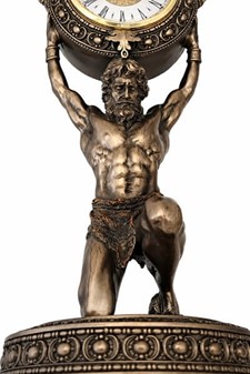 Atlas figur med ur. Et kunstværk og elegance, der beriger dit hjem