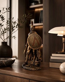 LEONIDAS SKULPTUR. Spartansk kriger og konge - Pynte figur til hjemmet